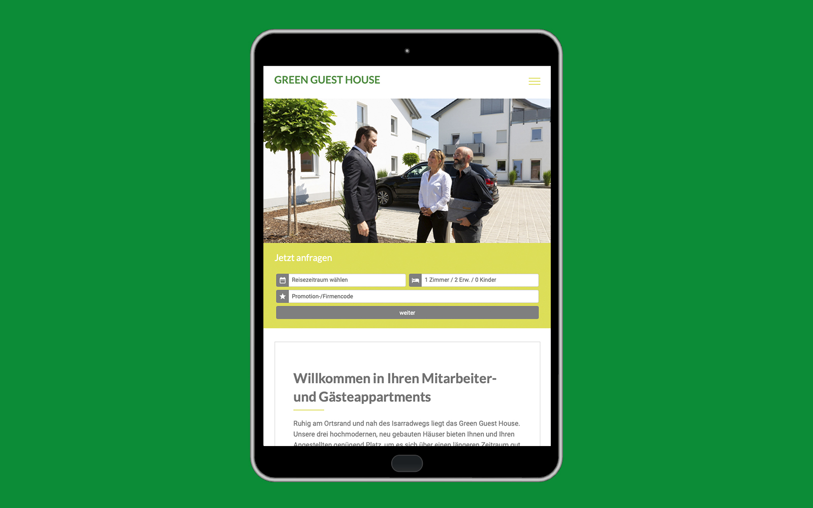 Businessoft Referenz Green Guest House Tablet